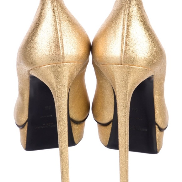 Saint Laurent Women's Heels in Gold and Black size 39/8 - Picture 4 of 5
